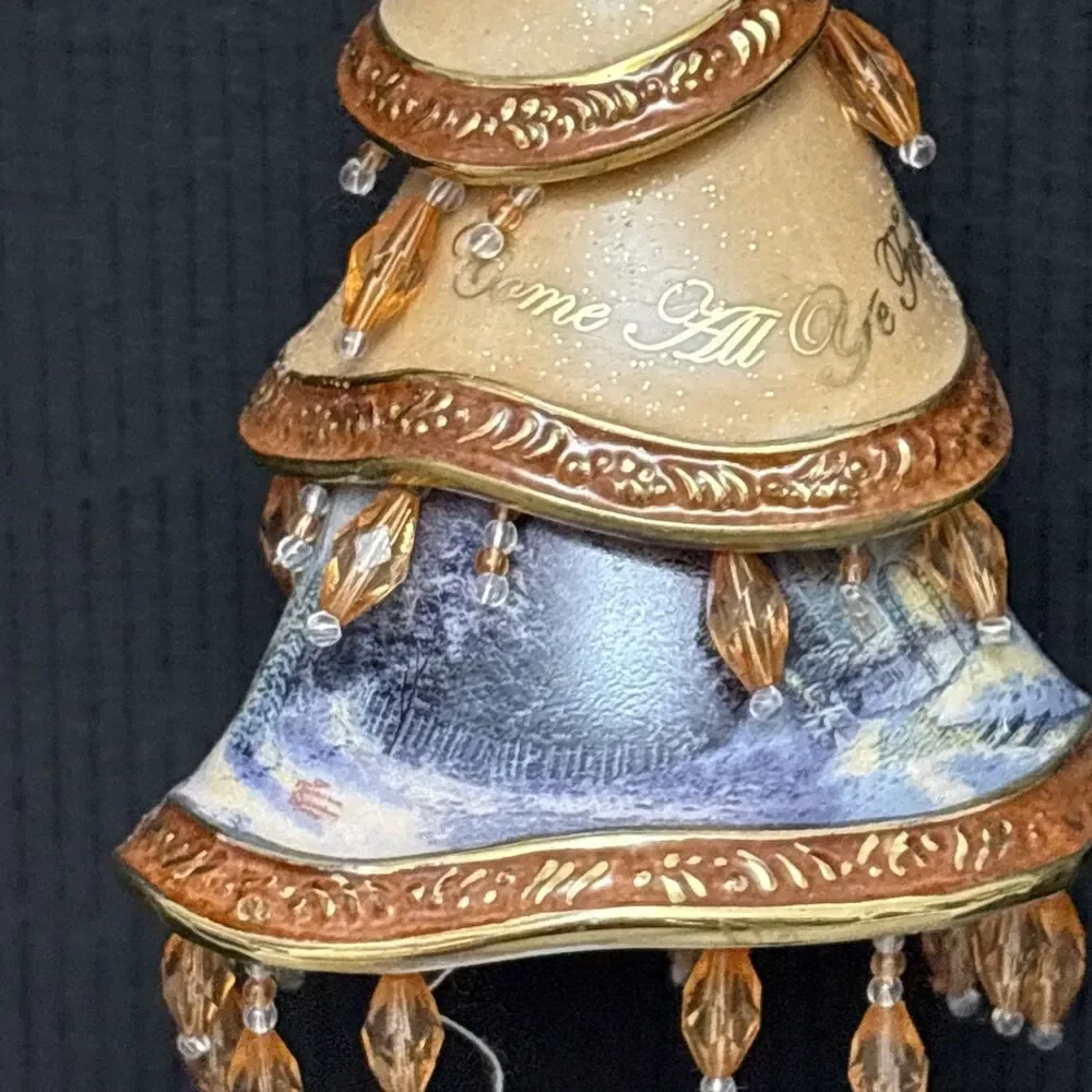Thomas Kinkade Classic Ornaments, 2 Decorated Christmas Tree, Faithful, Holidays